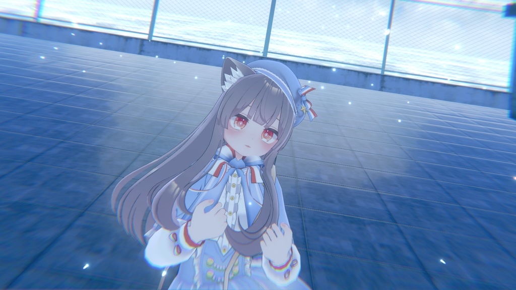 【こまどアバター対応】水色ゴシックスカート/Aqua Gothic Skirt