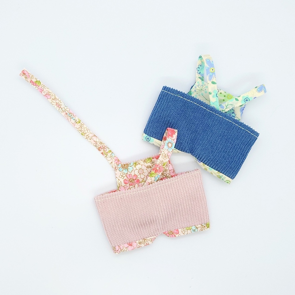 【ぬい用】コーデュロイサロペット(花)