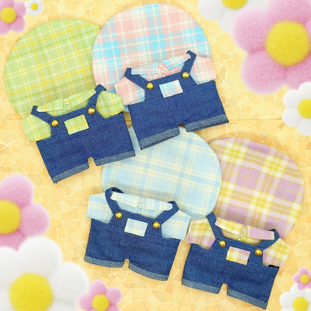 【ぱぺ用】おでかけしましょ!デニムサロペットセット