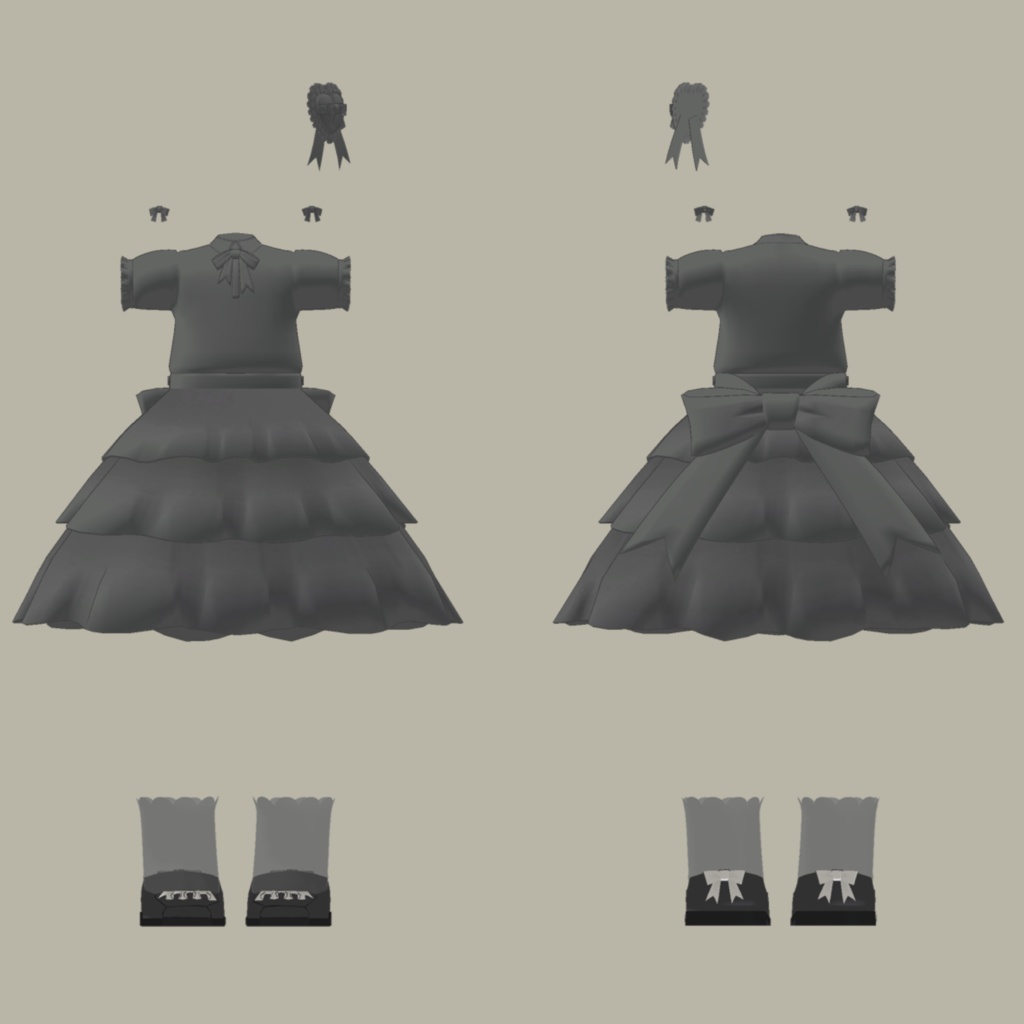 【FREE/無料あり】Moonlit Ribbonフリルドレス【Kipfel/キプフェル対応衣装】