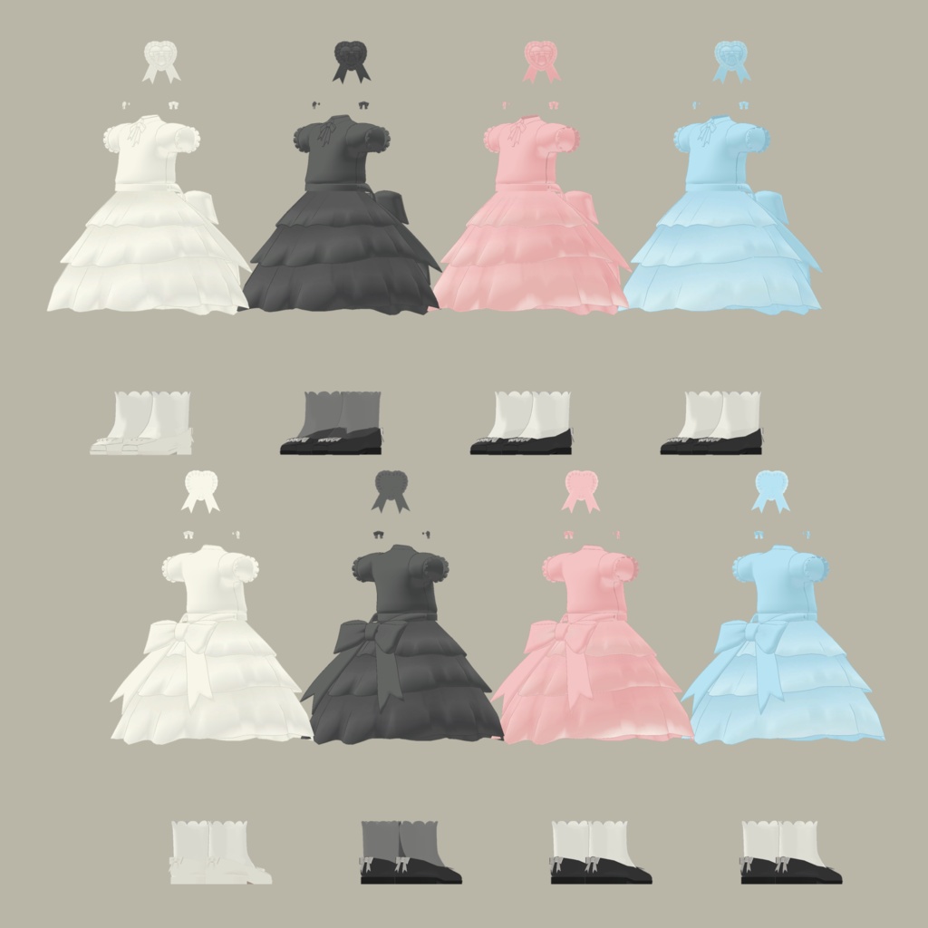 【FREE/無料あり】Moonlit Ribbonフリルドレス【Kipfel/キプフェル対応衣装】