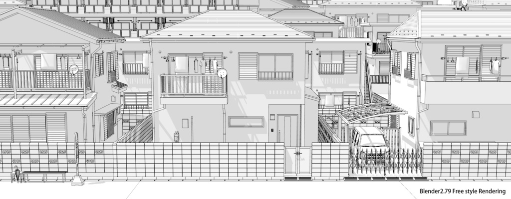 一軒家3D15軒/アパートマンション3D10軒セット