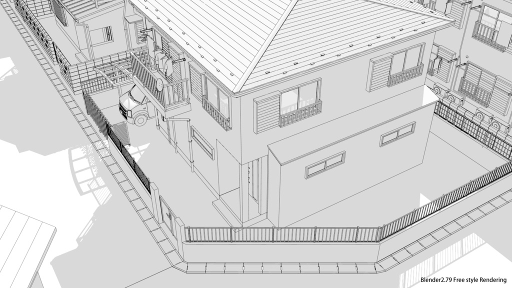 一軒家3D15軒/アパートマンション3D10軒セット