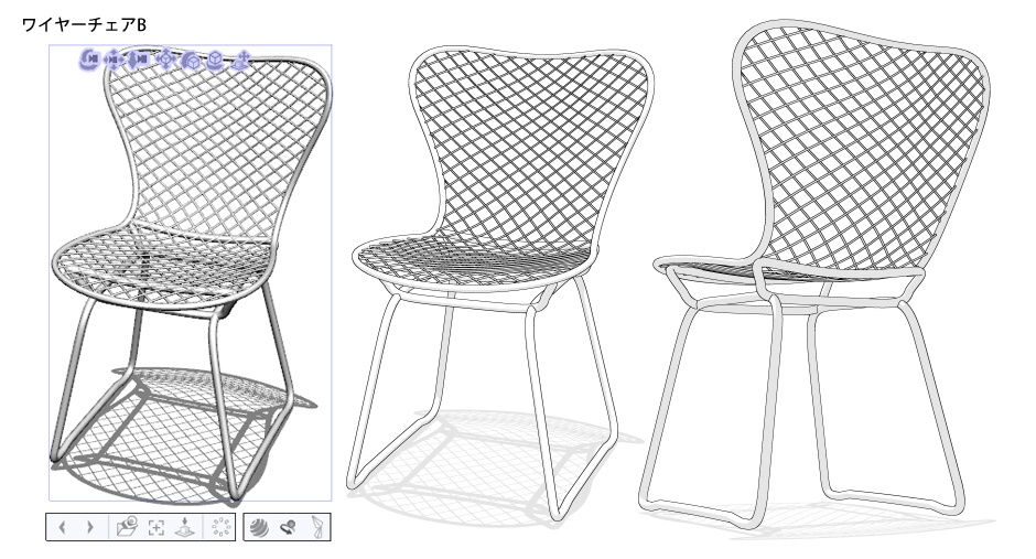 ワイヤーチェアセット