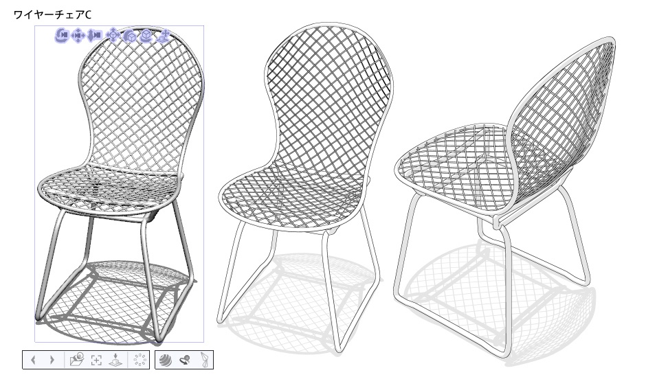 ワイヤーチェアセット