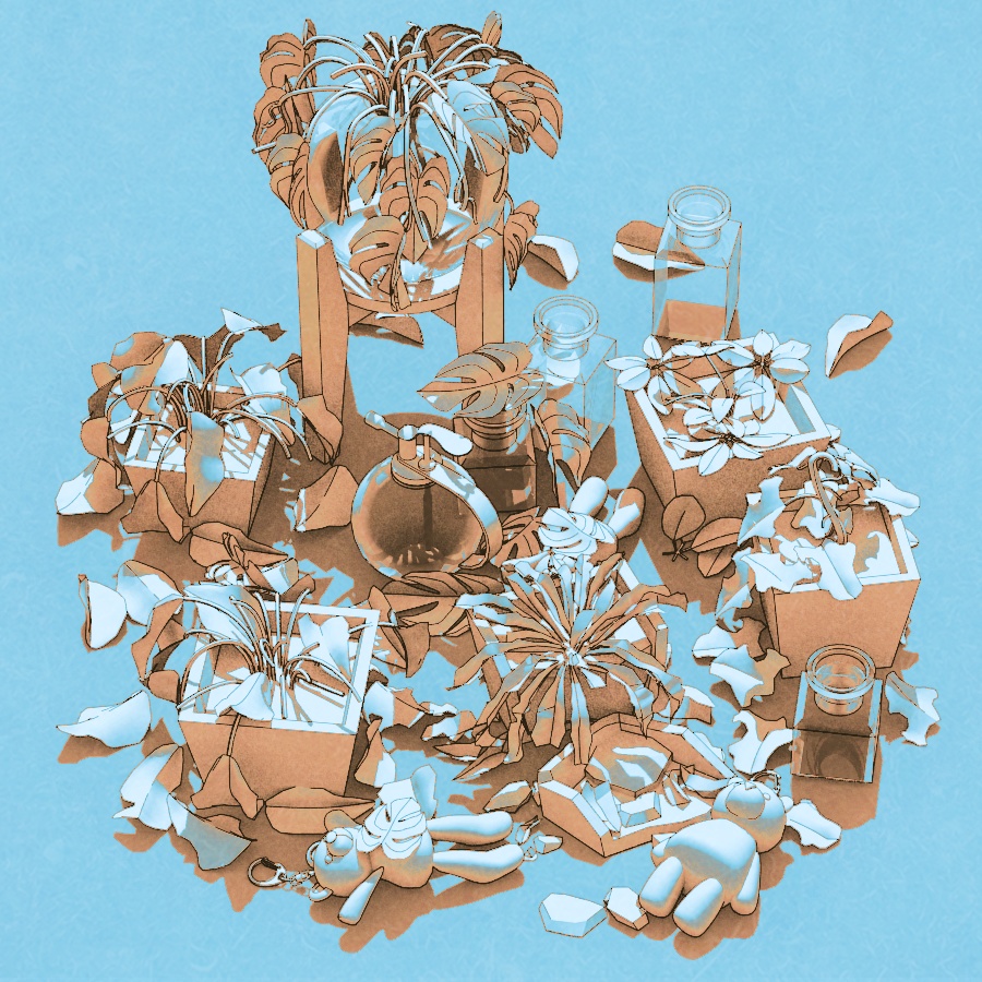 観葉植物成長過程3D96点セット