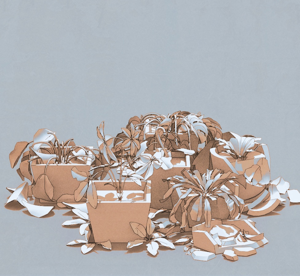 観葉植物成長過程3D96点セット