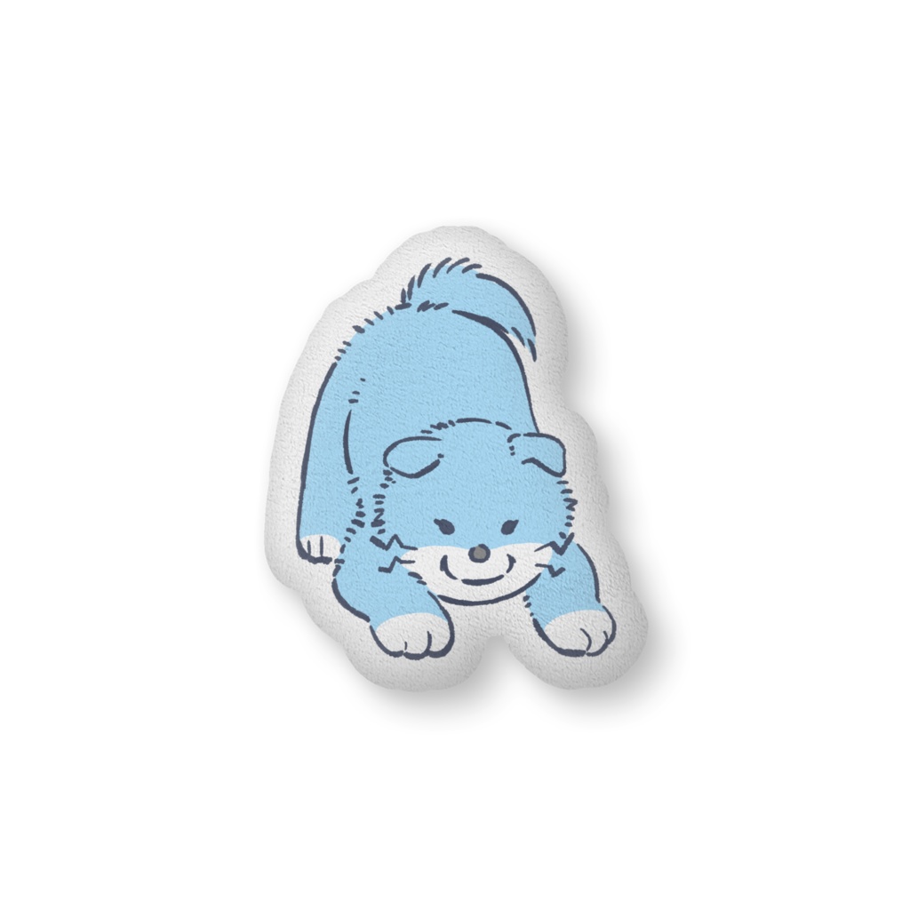 隣のシバは青いPUPPY2_ふかふかクッション