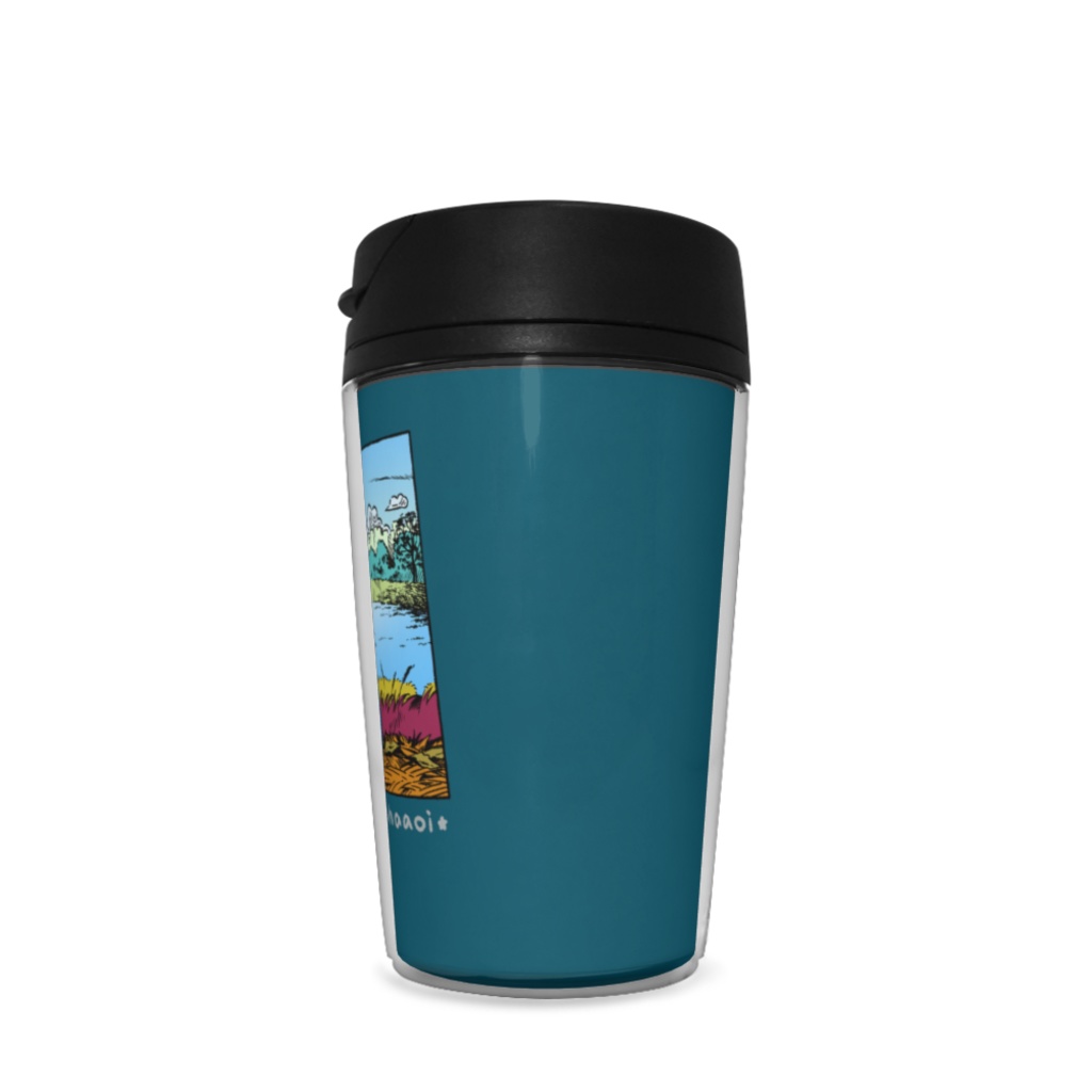 隣のシバは青いタンブラー