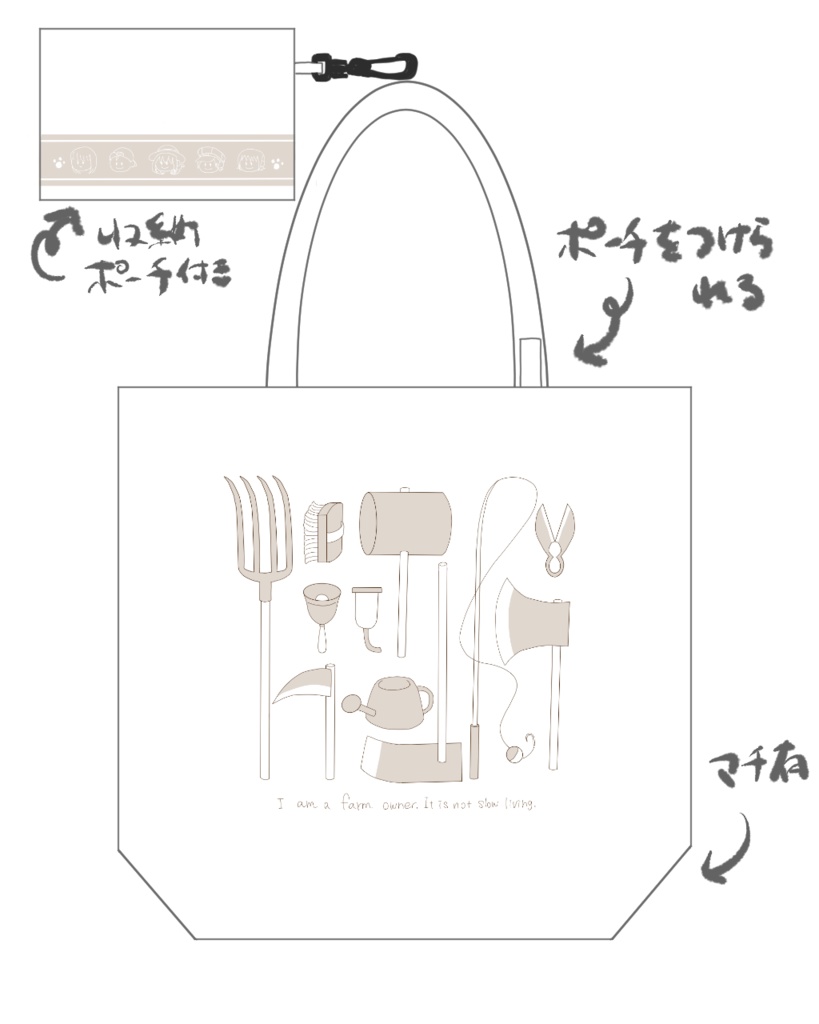 道具柄エコバッグ A Navy Market Booth