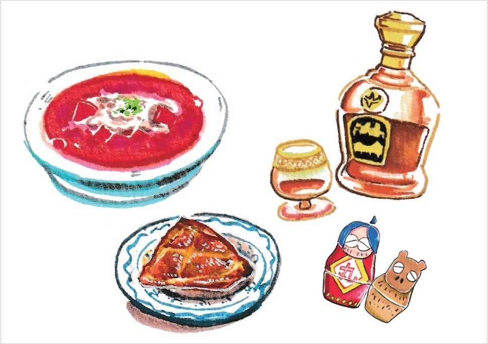 ポストカード　ロシア料理