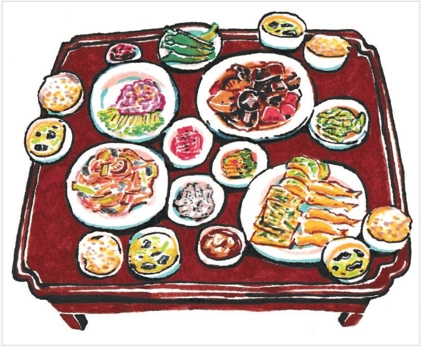 ポストカード　韓国食卓