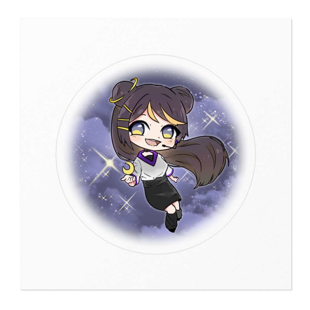 月子と月ステッカー