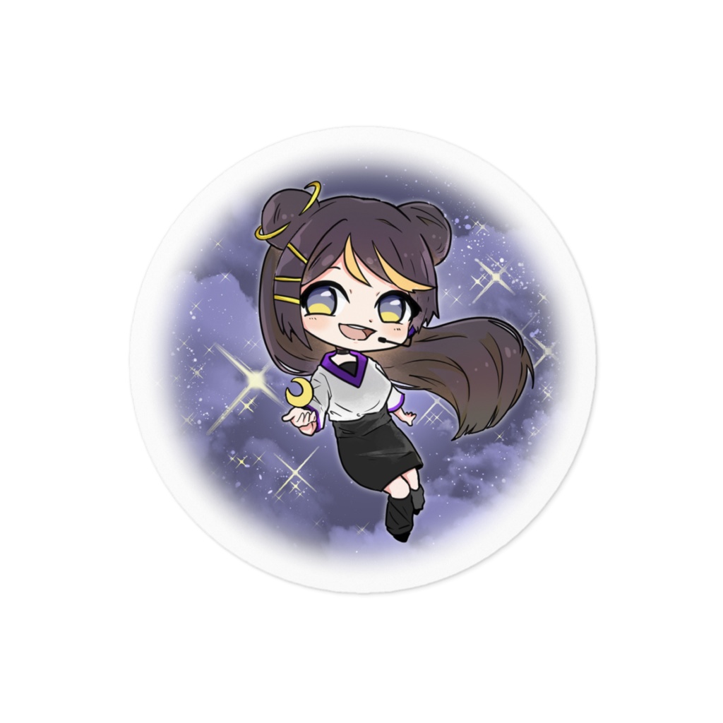 月子と月ステッカー