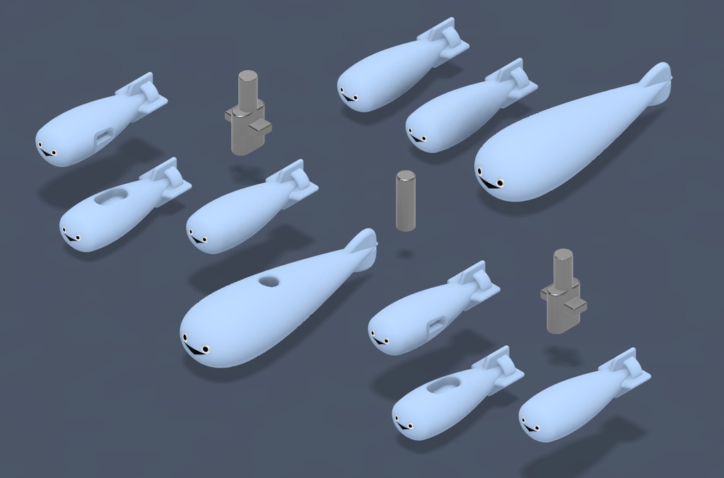 サカバン爆弾と増槽の3Dプリント品(3D printed product of sakaban-bombs and expansion-tank)
