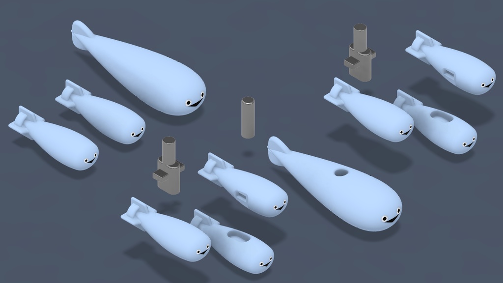 サカバン爆弾と増槽の3Dプリント品(3D printed product of sakaban-bombs and expansion-tank)