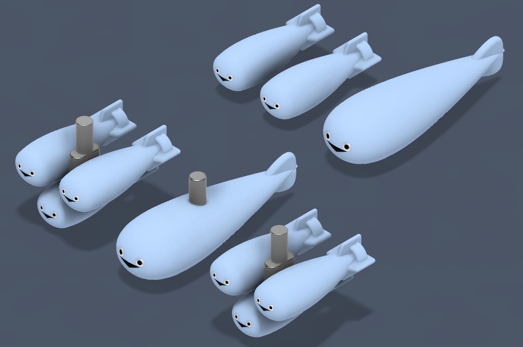 サカバン爆弾と増槽の3Dプリント品(3D printed product of sakaban-bombs and expansion-tank)
