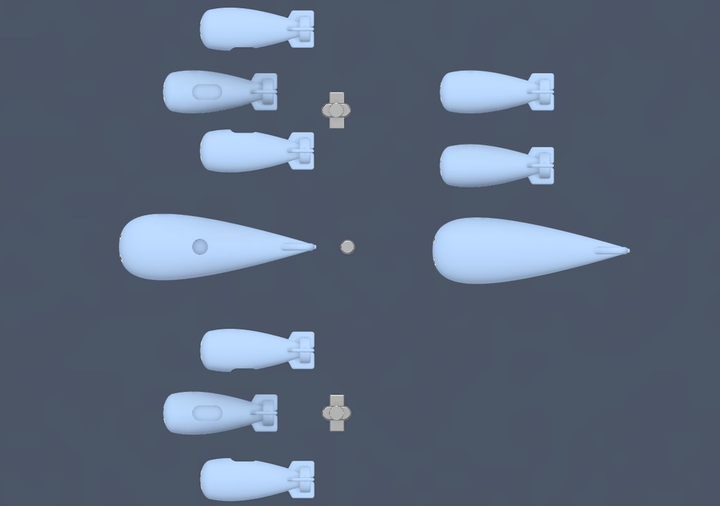 サカバン爆弾と増槽の3Dプリント品(3D printed product of sakaban-bombs and expansion-tank)