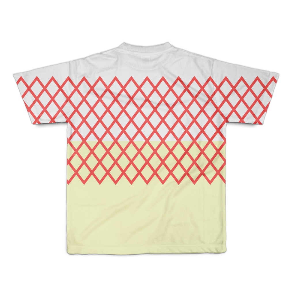 赤い網目模様Tシャツ