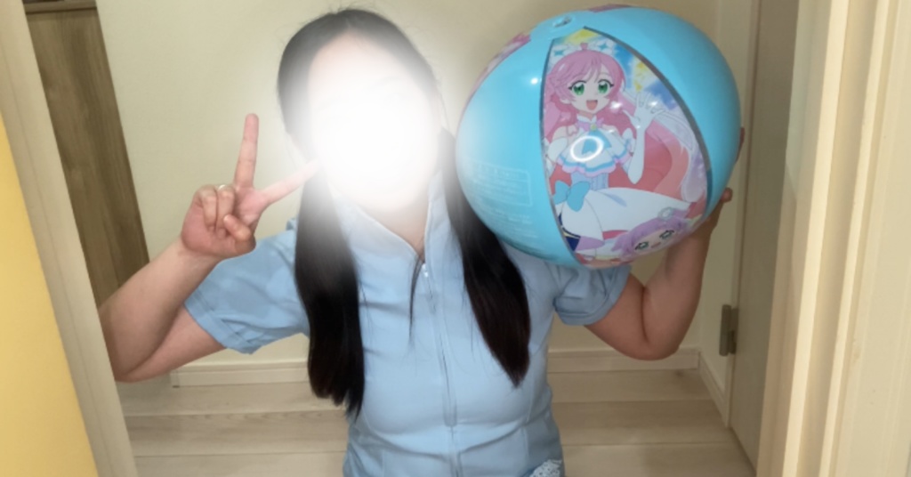 プリキュアビーチボール膨らまして遊んでみた