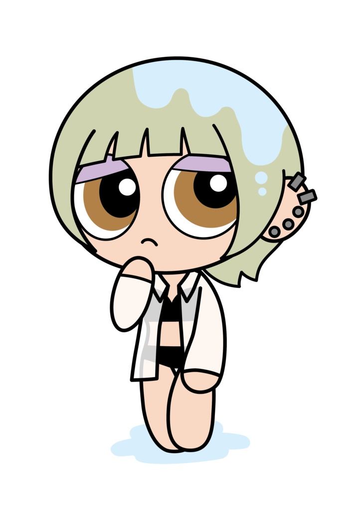 通常私ちゃんアクキー (びしょ濡れ)