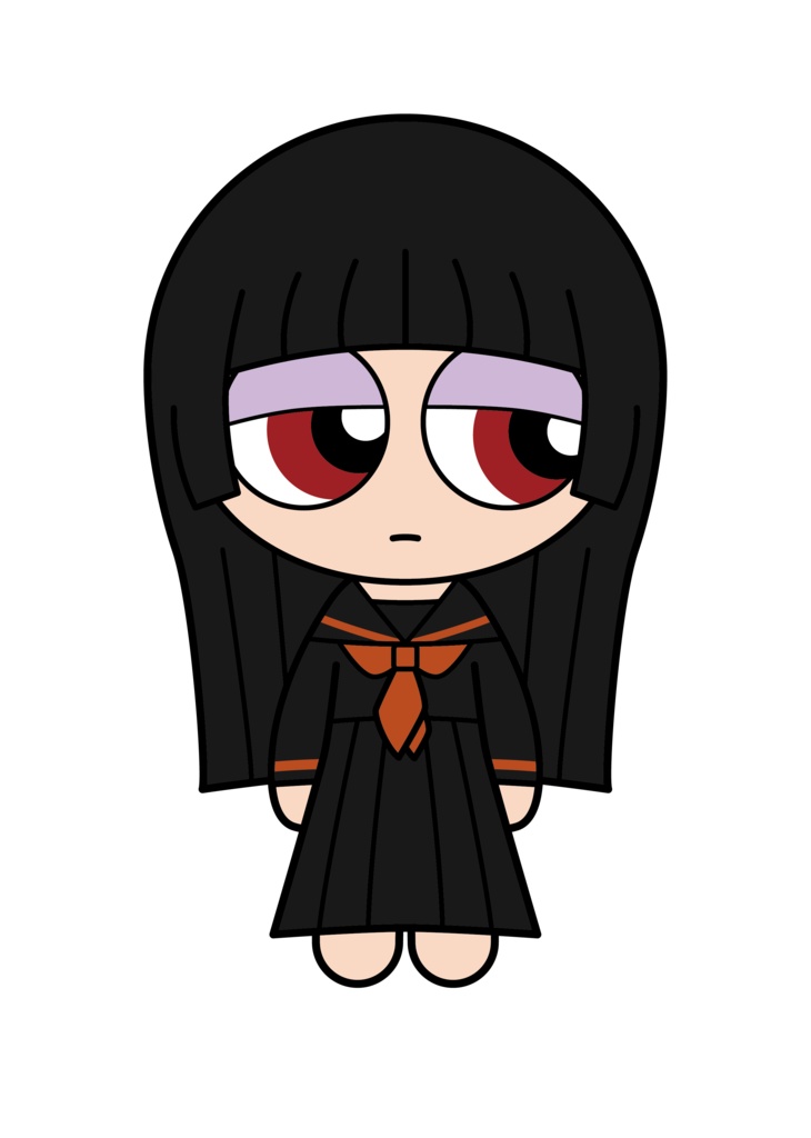 通常私ちゃんアクキー (黒髪セーラー服)