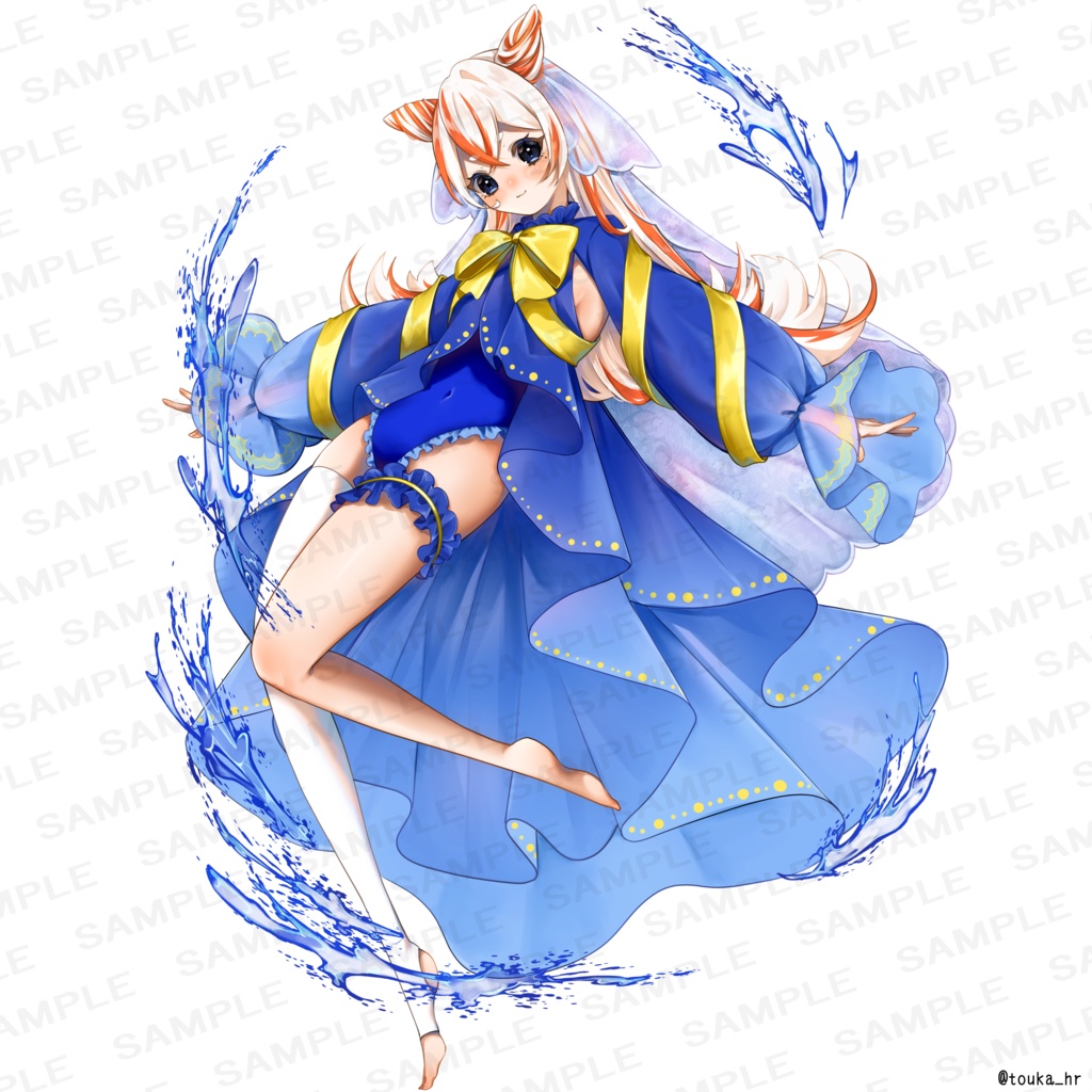 立ち絵素材『ウミウシちゃん』水エフェクト付き