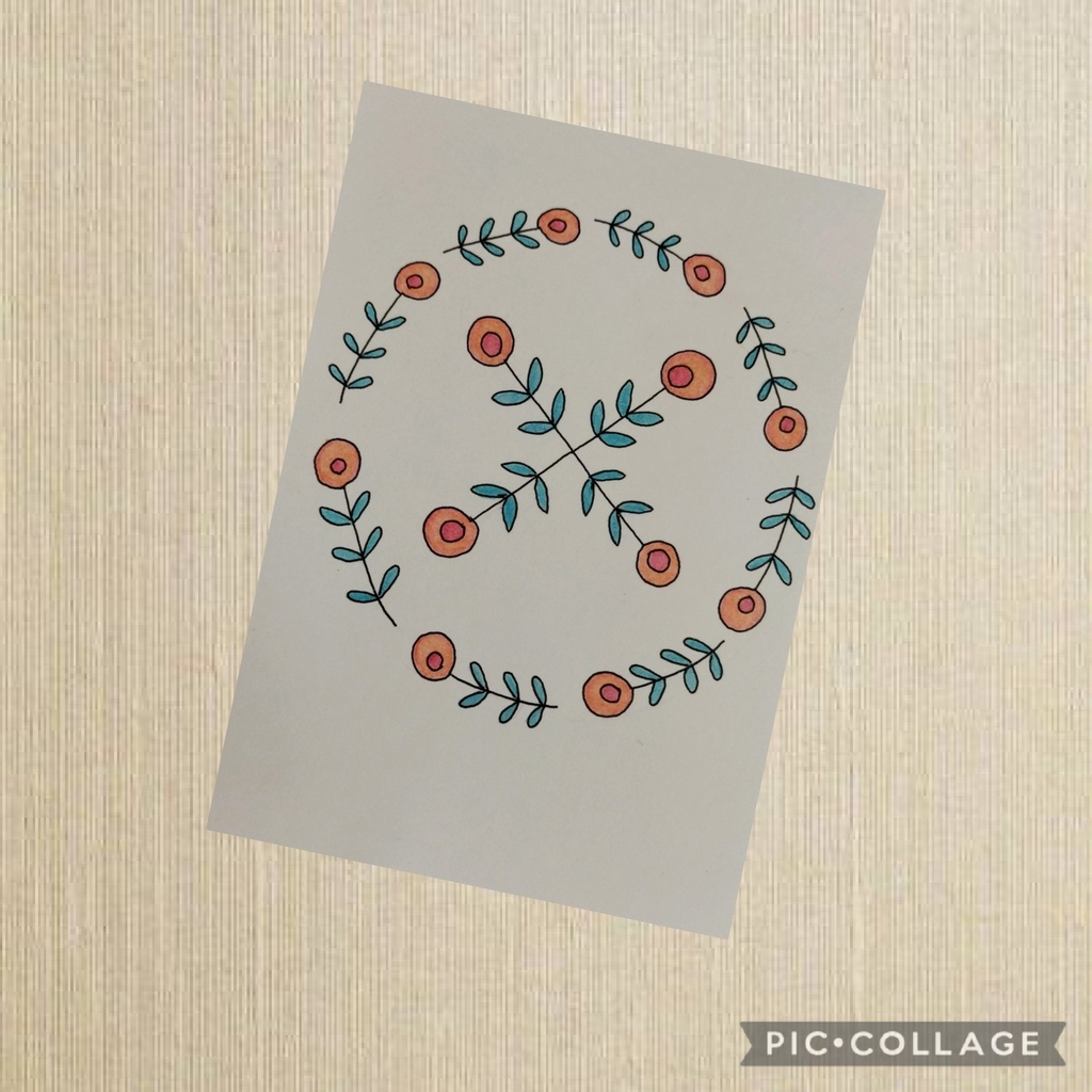手書きイラスト 原画 北欧 花 ポストカード 北欧雑貨店ᴄʜᴏᴜᴄʜᴏᴜ Booth