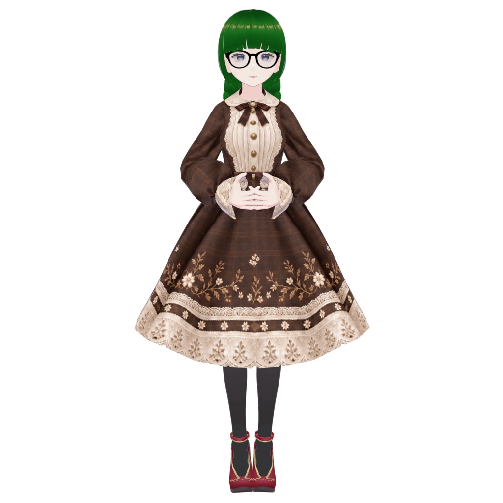 【VRoid】クラシカルワンピース|3色セット・カスタムアイテム&PNG