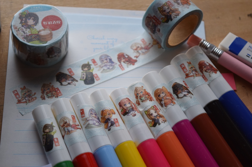 全員集合!にぎやかマスキングテープ 寿司乙女・青海波