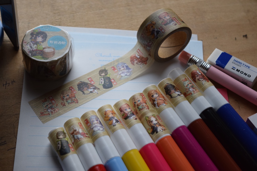 全員集合!にぎやかマスキングテープ・巻き簾version