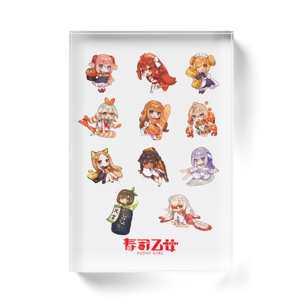 全員集合!寿司乙女達アクリルブロック クリア