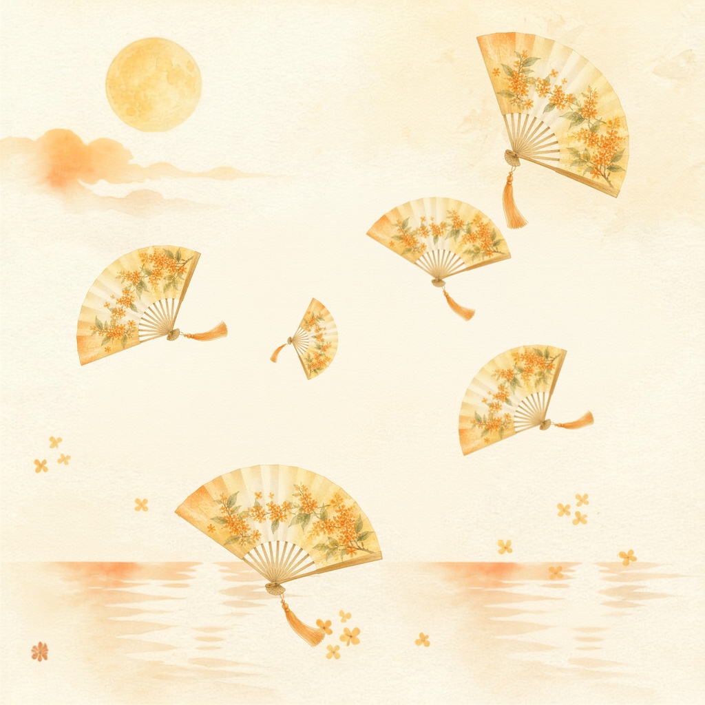Autumn folding fan