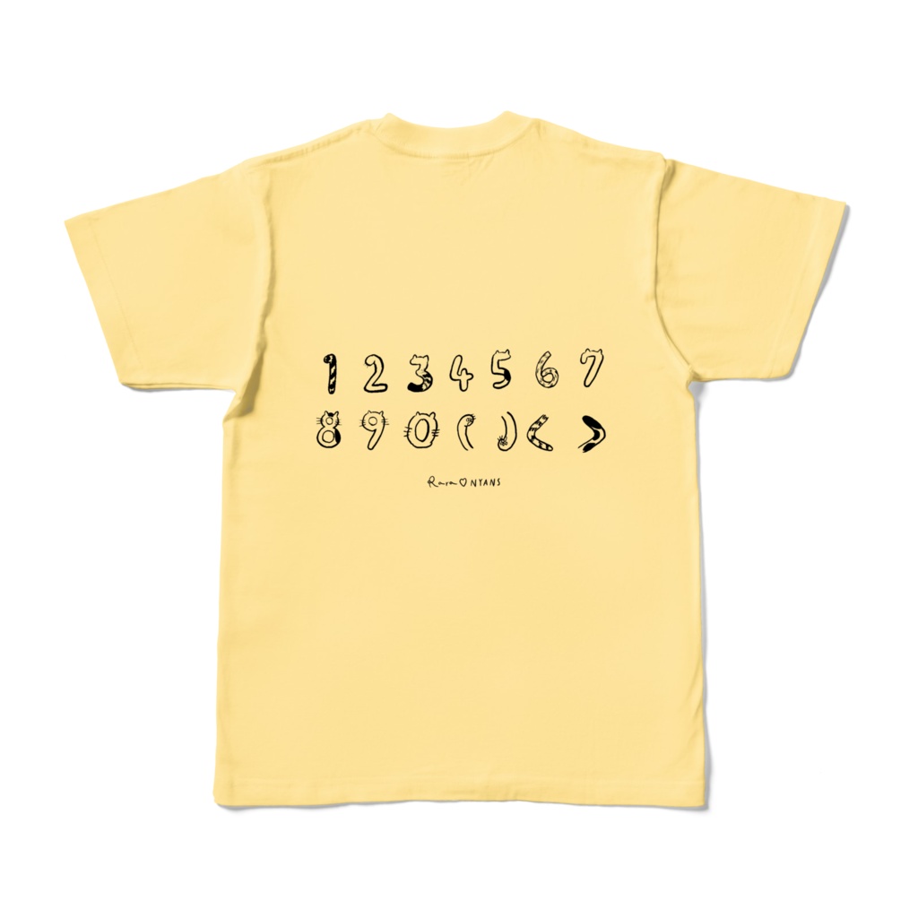 Tシャツ にゃんばー ライトイエロー