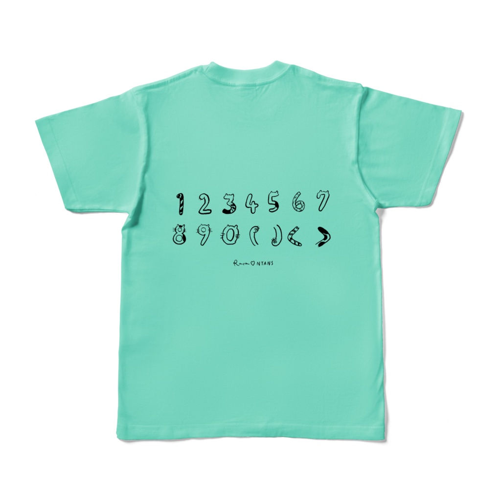 Tシャツ にゃんばー アイスグリーン