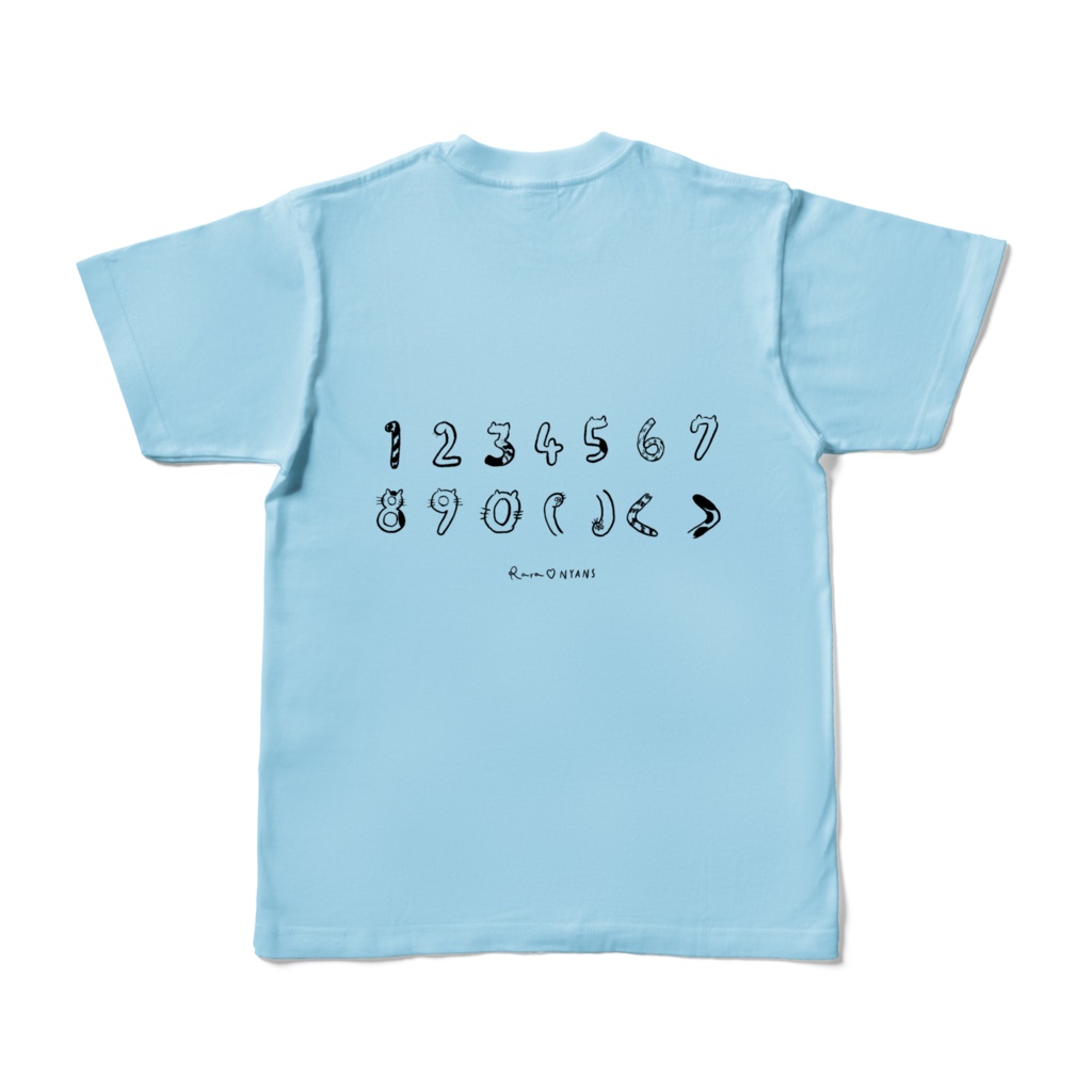 Tシャツ にゃんばー ライトブルー