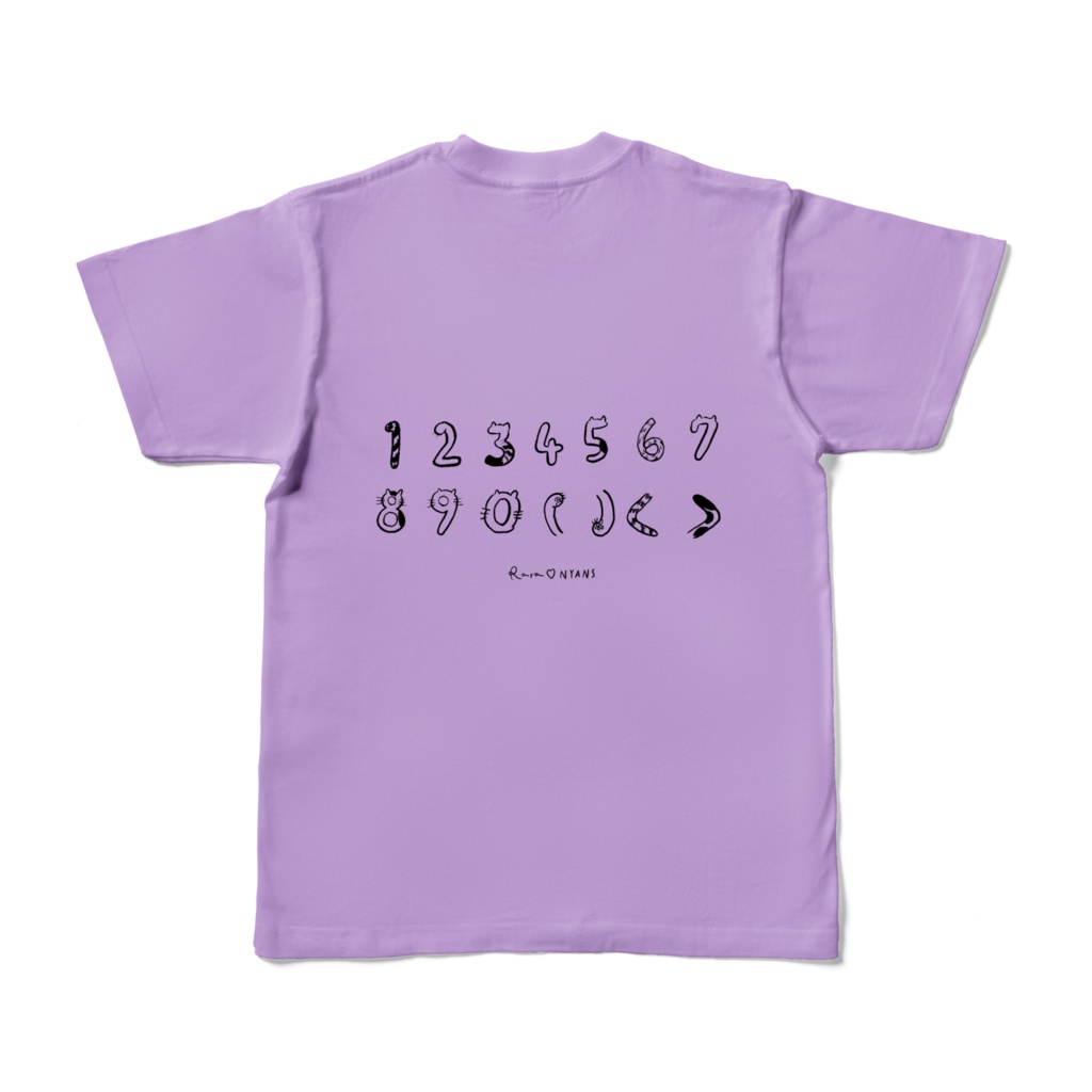 Tシャツ にゃんばー ライトパープル