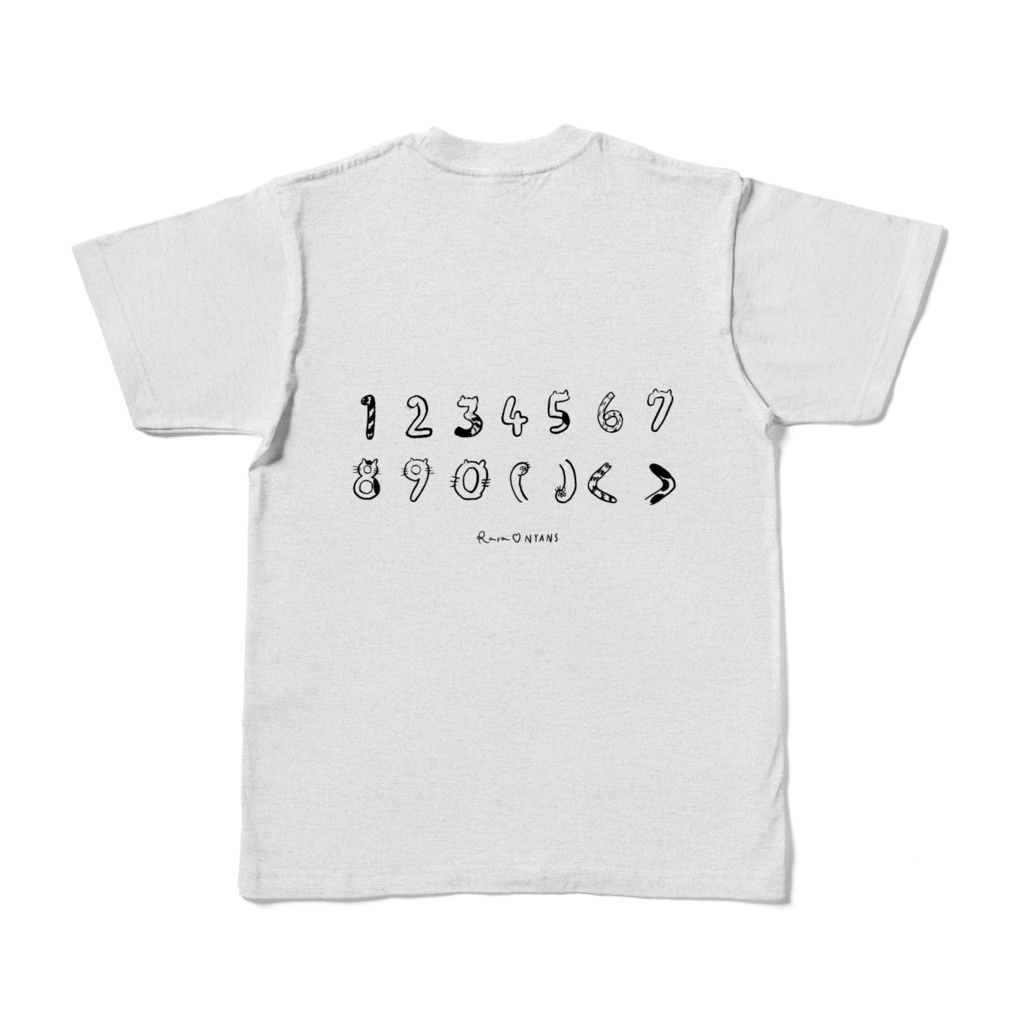 Tシャツ にゃんばー アッシュ