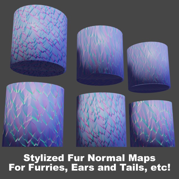 ファーノーマルマップ 6種 Stylized Fur Normal Maps