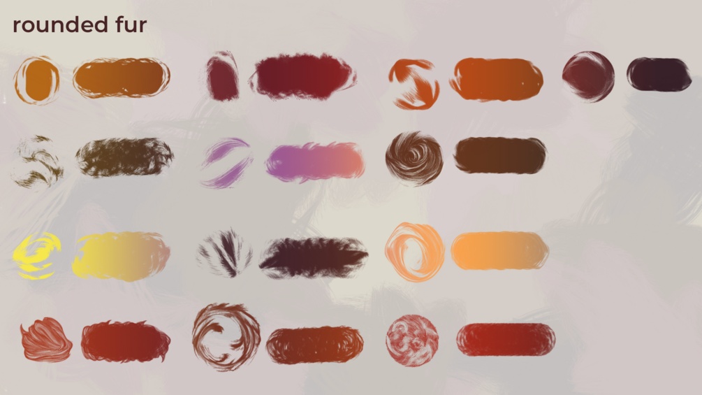 ファーブラシ100種 100 Fur Brushes (Photoshop .ABR)