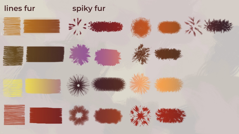 ファーブラシ100種 100 Fur Brushes (Photoshop .ABR)