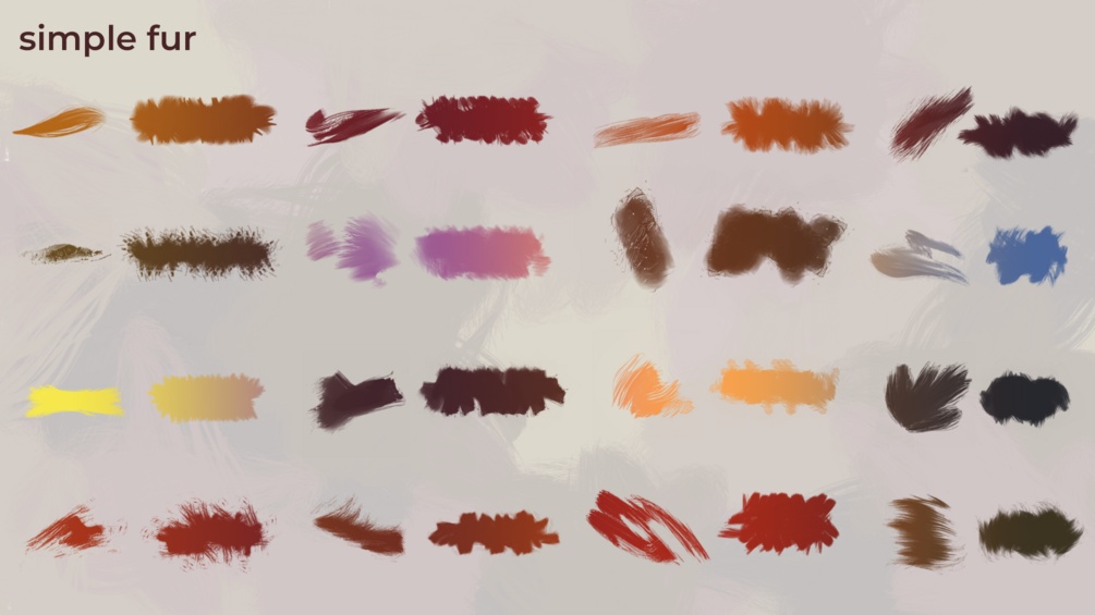 ファーブラシ100種 100 Fur Brushes (Photoshop .ABR)