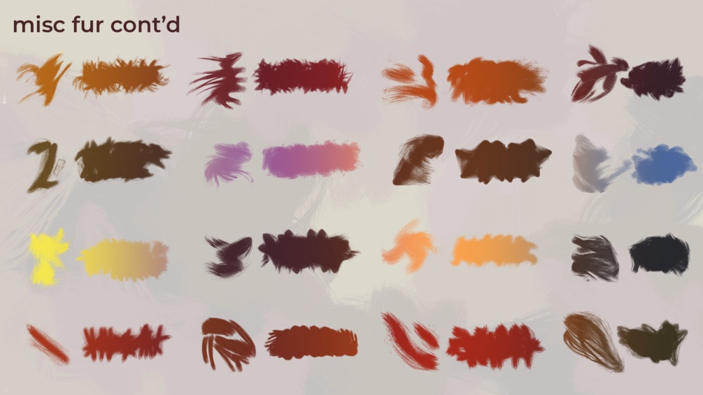 ファーブラシ100種 100 Fur Brushes (Photoshop .ABR)