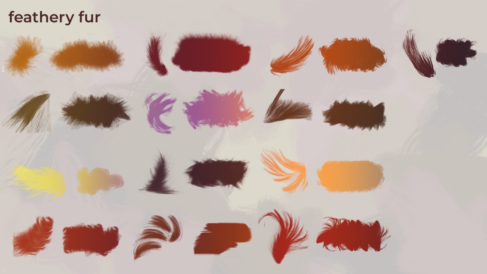 ファーブラシ100種 100 Fur Brushes (Photoshop .ABR)