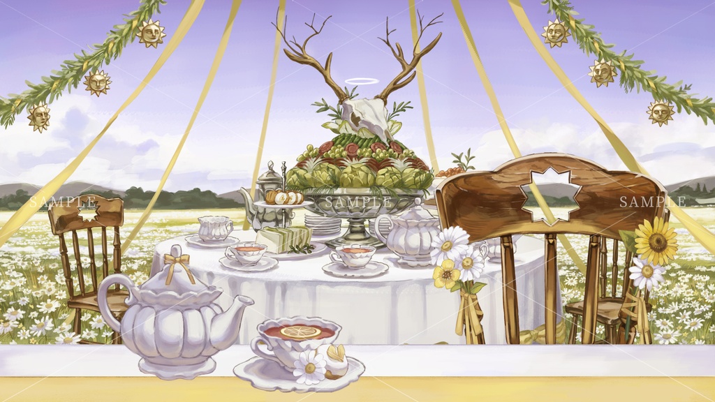 【静止画背景】Mid Summer Tea Room