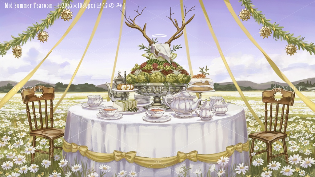 【静止画背景】Mid Summer Tea Room