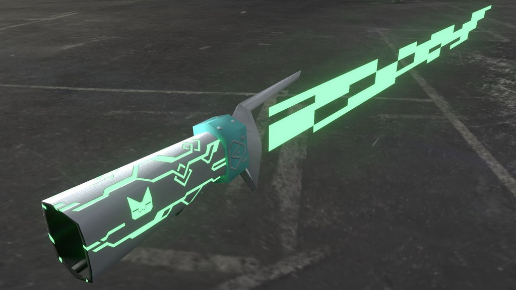 軽量型サイバーカタナ 3Dモデル「菊-001」