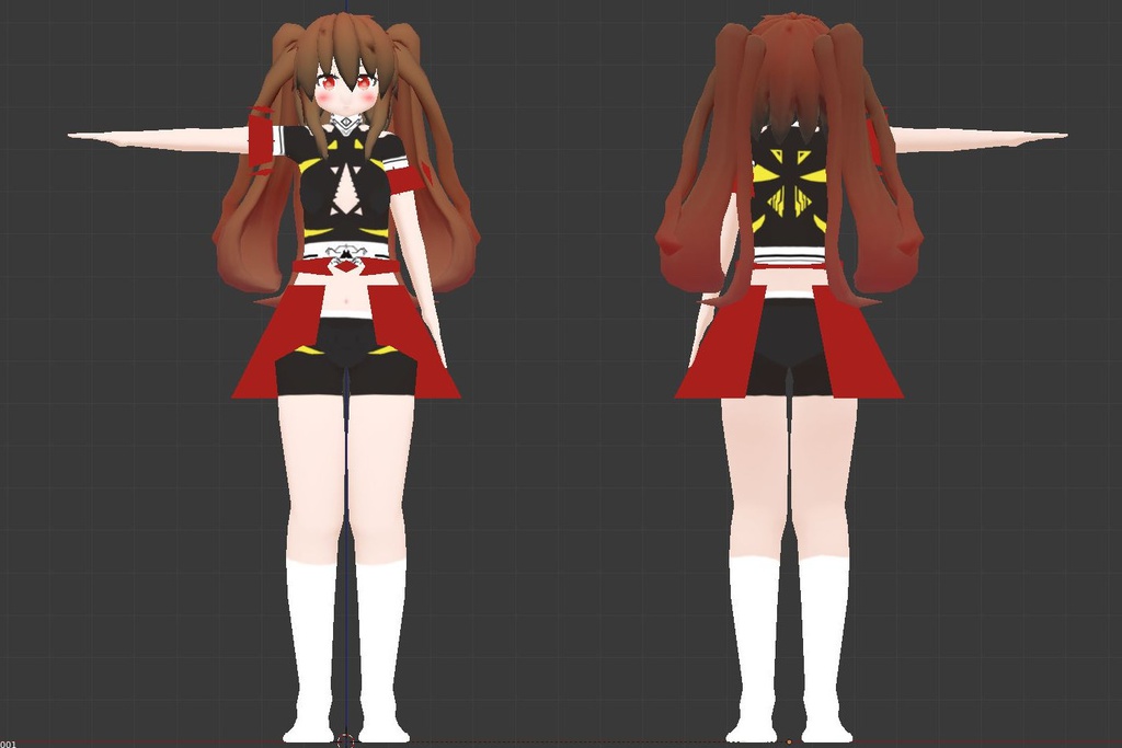 VRChat想定3Dキャラクターモデル『ダオロス』+付属パーツ