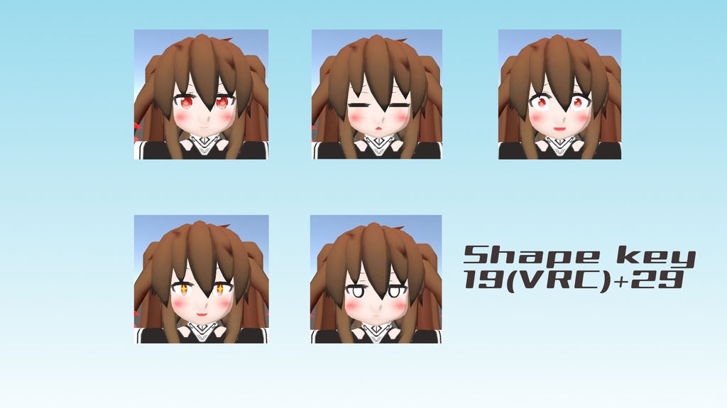 VRChat想定3Dキャラクターモデル『ダオロス』+付属パーツ