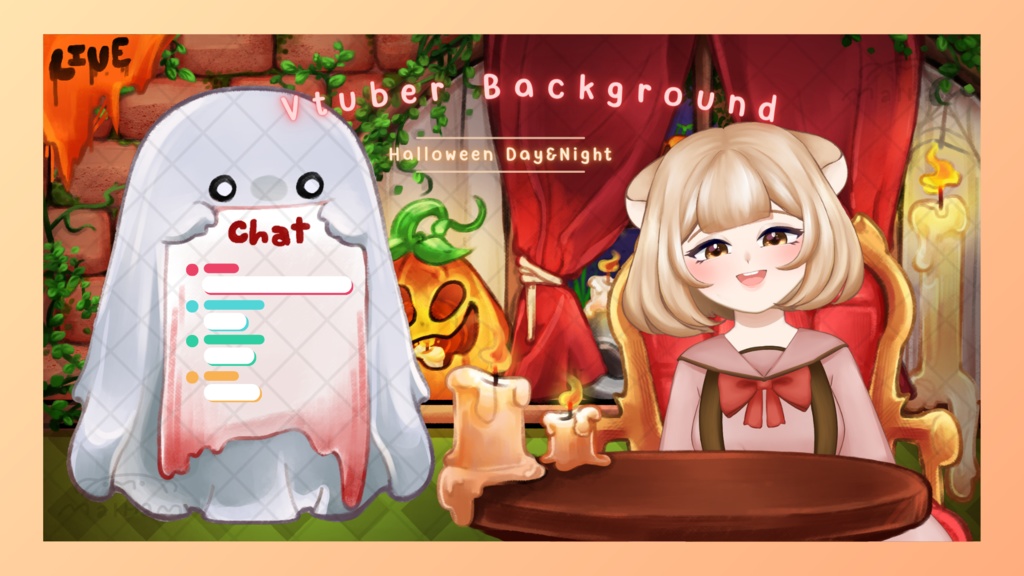 🎃 Vtuber Background | Halloween Day&Night